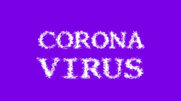 Corona Virus Moln Texteffekt Violett Isolerad Bakgrund Animerad Texteffekt Med — Stockfoto