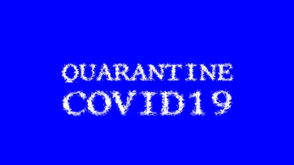 Quarantaine Covid19 Wolk Tekst Effect Blauw Geïsoleerde Achtergrond Geanimeerd Teksteffect — Stockfoto