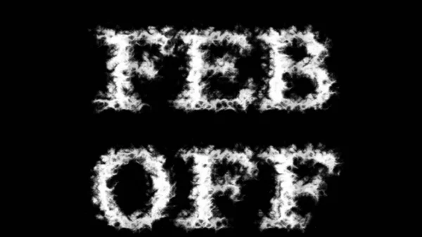 Feb Wolk Tekst Effect Zwart Geïsoleerde Achtergrond Geanimeerd Teksteffect Met — Stockfoto