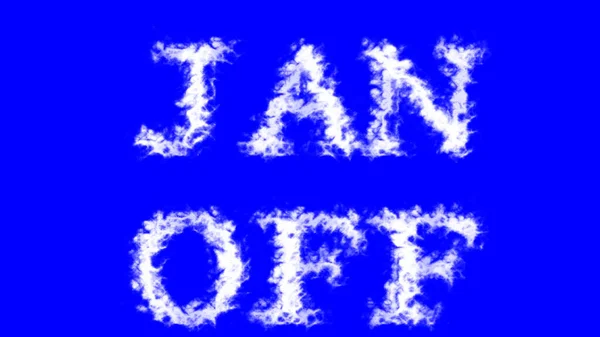 Jan Efeito Texto Nuvem Azul Fundo Isolado Efeito Texto Animado — Fotografia de Stock