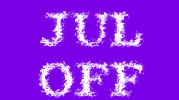 Jul Nuvem Efeito Texto Violeta Fundo Isolado Efeito Texto Animado — Fotografia de Stock