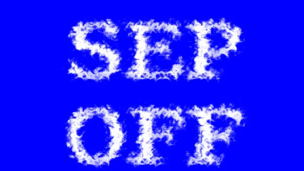 Відімкнути Ефект Хмарного Тексту Синій Ізольований Фон Анімований Текстовий Ефект — стокове фото