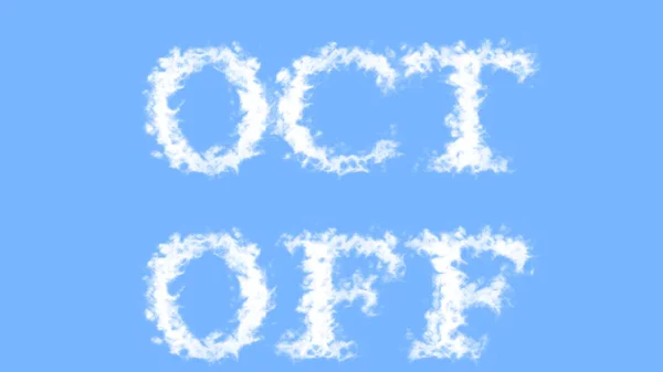 Oct Wolk Tekst Effect Lucht Geïsoleerde Achtergrond Geanimeerd Teksteffect Met — Stockfoto