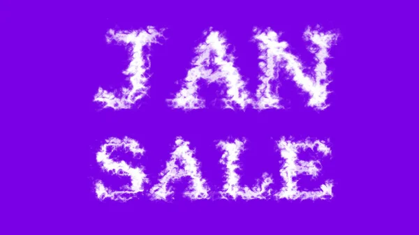 Jan Sale Cloud Text Effect Violet Isolated Background Animated Text — Stock Photo, Image