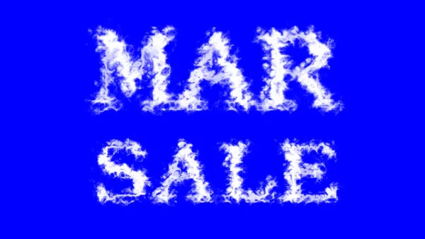 Březen Prodej Oblak Efekt Textu Modré Izolované Pozadí Animovaný Textový — Stock fotografie