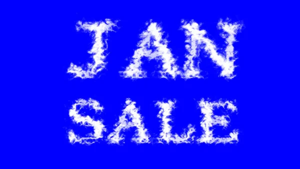 Jan Försäljning Moln Text Effekt Blå Isolerad Bakgrund Animerad Texteffekt — Stockfoto