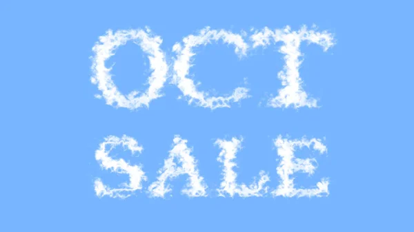Oct Sale Cloud Text Effect Sky Isolated Background Animated Text — Stock Photo, Image