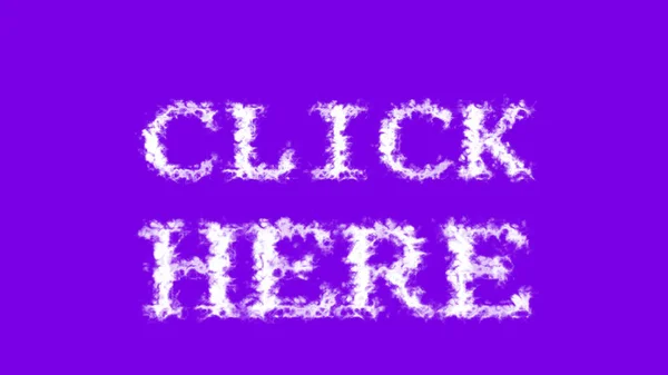 Click Here Cloud Text Effect Violet Isolated Background Animated Text — Stock Photo, Image