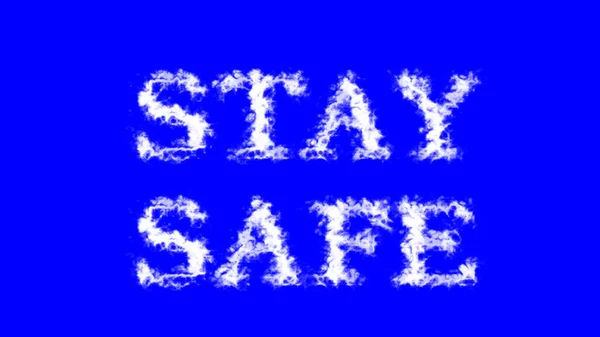 Maradj Biztonságos Felhő Szöveges Hatás Kék Elszigetelt Háttér Animált Szövegeffektus — Stock Fotó