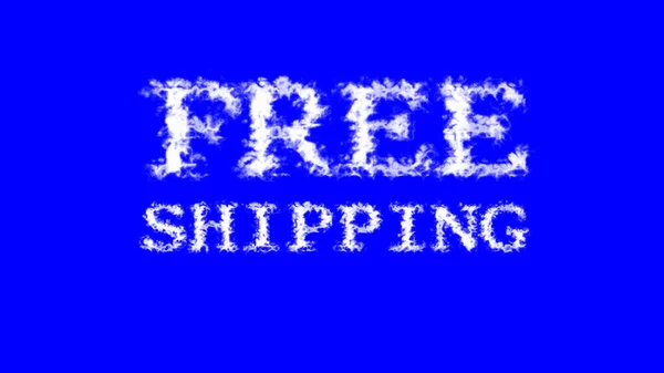 Free Shipping Cloud Text Effect Blue Isolated Background Animated Text — Stock Photo, Image