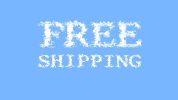 Free Shipping Wolk Tekst Effect Lucht Geïsoleerde Achtergrond Geanimeerd Teksteffect — Stockfoto