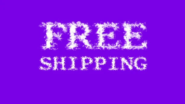 Free Shipping Cloud Text Effect Violet Isolated Background Animated Text — Stock Photo, Image