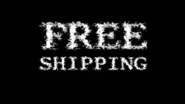 Free Shipping Cloud Text Effect Black Isolated Background Animated Text — Stock Photo, Image