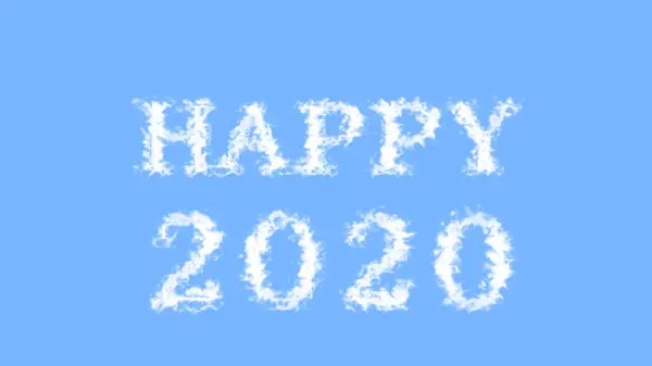 Feliz 2020 Nuvem Efeito Texto Céu Isolado Fundo Efeito Texto — Fotografia de Stock