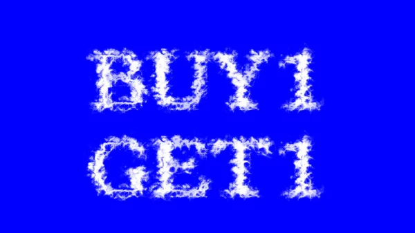 Buy1 Get1 Cloud Text Efekt Modré Izolované Pozadí Animovaný Textový — Stock fotografie