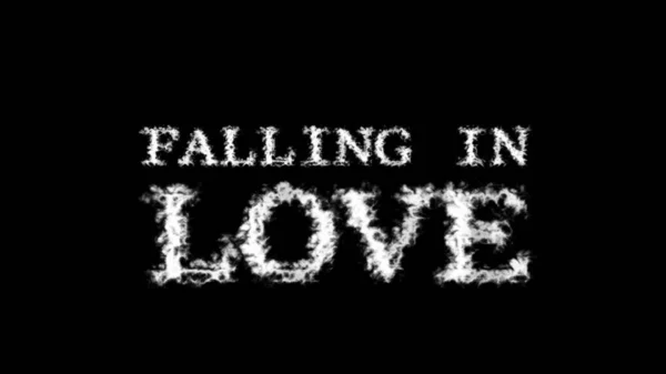 Falling Love Cloud Text Effect Black Isolated Background Animated Text — Stock Photo, Image