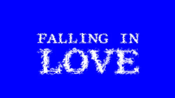 Falling Love Wolke Texteffekt Blau Isoliert Hintergrund Animierte Texteffekte Mit — Stockfoto