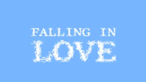 Falling Love Efekt Tekstowy Chmury Niebo Odizolowane Tło Animowany Efekt — Zdjęcie stockowe