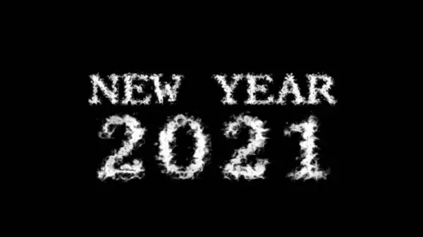 New Year 2021 Cloud Text Effect Black Isolated Background Animated — Stock Photo, Image