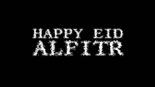 Happy Eid Alfitr Cloud Text Effekt Svart Isolerad Bakgrund Animerad — Stockfoto