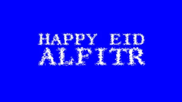 Happy Eid Alfitr Wolk Tekst Effect Blauw Geïsoleerde Achtergrond Geanimeerd — Stockfoto