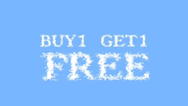 Buy1 Get1 Free Cloud Text Effect Sky Isolated Background Animated — Stock Photo, Image