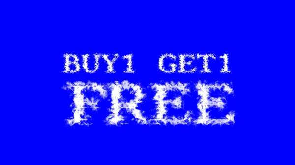 Buy1 Get1 Free Cloud Text Effect Blue Isolated Background Animated — Stock Photo, Image