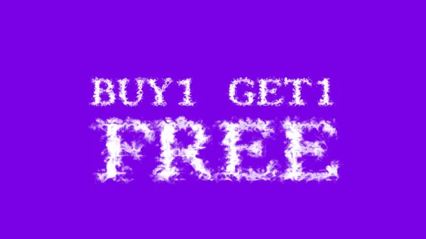 Buy1 Get1 Free Cloud Text Effect Violet Isolated Background Animated — Stock Photo, Image