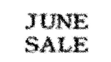 Haziran ayı duman efekti beyaz izole arka plan. Yüksek görsel etkiyle canlandırılmış metin efekti. harf ve metin efekti.