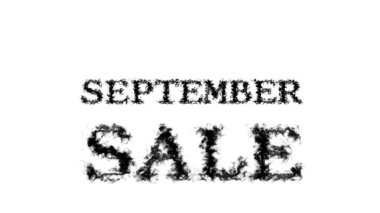 Eylül ayı duman efekti beyaz izole arka plan. Yüksek görsel etkiyle canlandırılmış metin efekti. harf ve metin efekti.