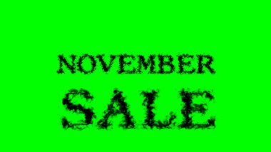 Kasım ayı duman efekti yeşil izole edilmiş arka plan. Yüksek görsel etkiyle canlandırılmış metin efekti. harf ve metin efekti.