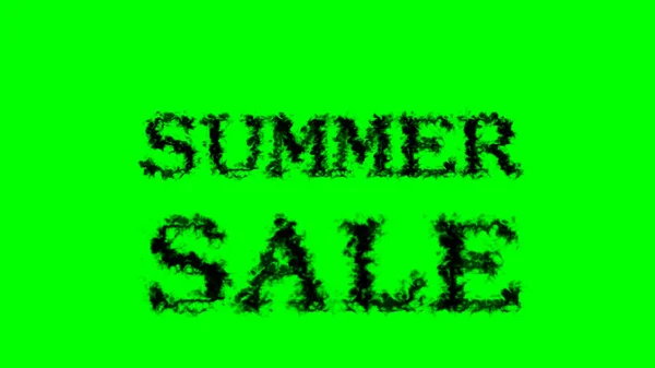 Sommar Försäljning Rök Text Effekt Grön Isolerad Bakgrund Animerad Texteffekt — Stockfoto