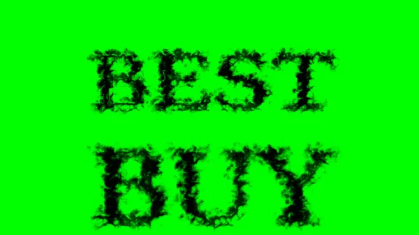 Best Buy Smoke Text Effect Green Isolated Background Animated Text — Stock Photo, Image