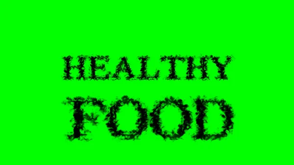 健康食品烟雾文字效果绿色隔离背景 动画文字效果具有高视觉冲击力 字母和文字效果 — 图库照片