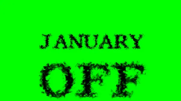 January Smoke Text Effect Green Isolated Background Animated Text Effect — Stock Photo, Image
