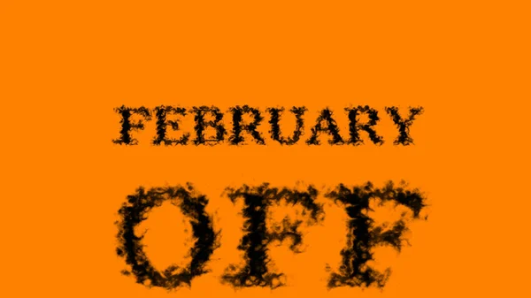 February Smoke Text Effect Orange Isolated Background Animated Text Effect — Stock Photo, Image