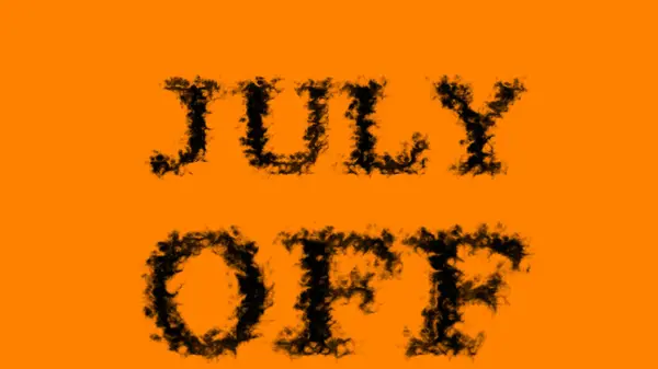 Juli Smoke Text Effect Orange Isolierter Hintergrund Animierte Texteffekte Mit — Stockfoto