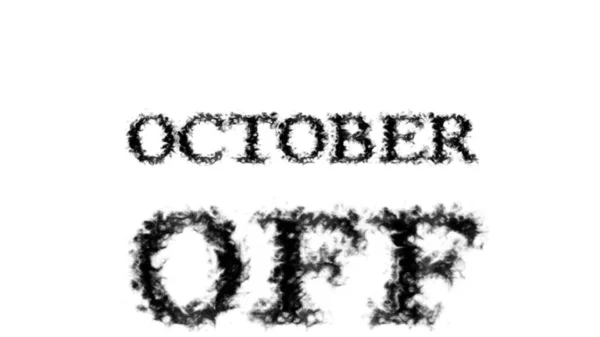 Oktober Rook Tekst Effect Wit Geïsoleerde Achtergrond Geanimeerd Teksteffect Met — Stockfoto