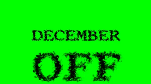 December Rook Tekst Effect Groen Geïsoleerde Achtergrond Geanimeerd Teksteffect Met — Stockfoto