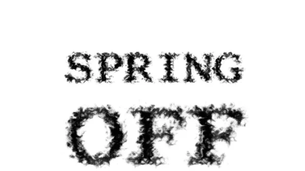 Spring Efeito Texto Fumaça Fundo Isolado Branco Efeito Texto Animado — Fotografia de Stock