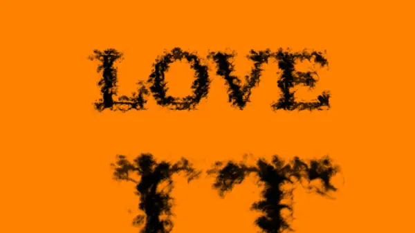 Love Smoke Text Effect Orange Isolierter Hintergrund Animierte Texteffekte Mit — Stockfoto