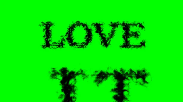 Love Smoke Text Effekt Grün Isoliert Hintergrund Animierte Texteffekte Mit — Stockfoto