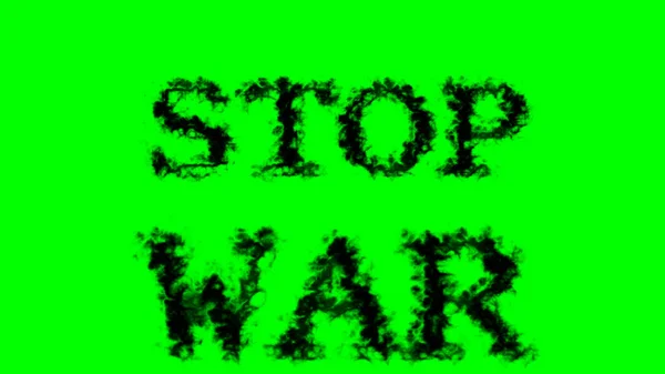 Stop War Dym Tekst Efekt Zielony Izolowane Tło Animowany Efekt — Zdjęcie stockowe