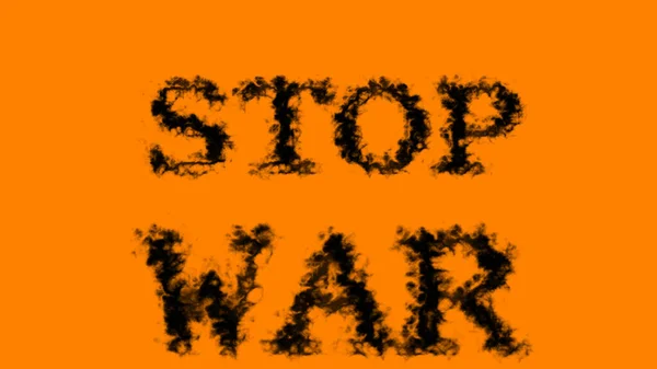 Stop War Dym Tekst Efekt Pomarańczowy Pojedyncze Tło Animowany Efekt — Zdjęcie stockowe
