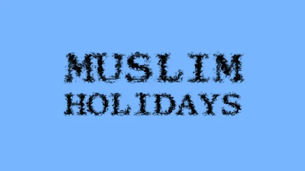 Muslim Holidays Smoke Text Effect Sky Isolated Background Animated Text — Stock Photo, Image