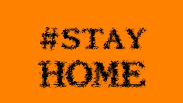 Stay Home Smoke Text Effect Orange Isolated Background Animated Text — Stock Photo, Image