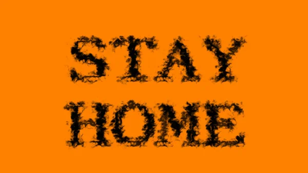 Stay Home Smoke Text Effect Orange Isolated Background Animated Text — Stock Photo, Image