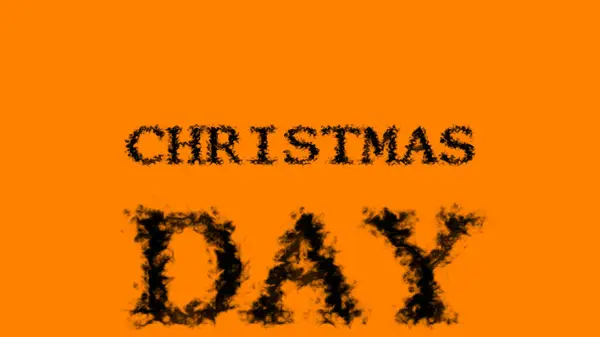 Karácsony Napja Füst Szöveg Hatása Narancs Elszigetelt Háttér Animált Szövegeffektus — Stock Fotó