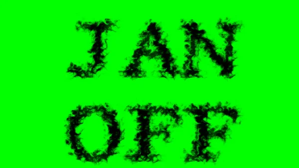Jan Efeito Texto Fumaça Fundo Isolado Verde Efeito Texto Animado — Fotografia de Stock