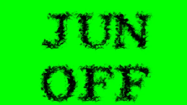 Jun Dym Tekst Efekt Zielony Pojedyncze Tło Animowany Efekt Tekstowy — Zdjęcie stockowe